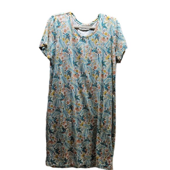 Duluth Trading Womens Dress Colorful Bird Knee Length XL - Picture 1 of 11